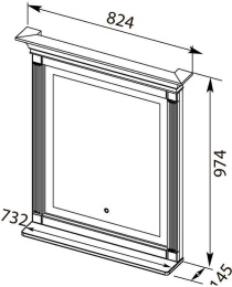 Фото Зеркало Aquanet Селена 90 белый/серебро