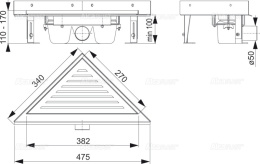 Фото Решетка водосточная треугольная AlcaPlast Life