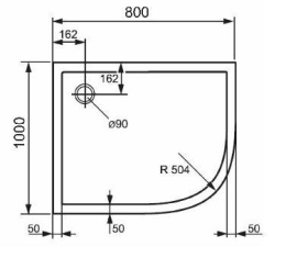 Душевой поддон Huppe PURANO 80 x 100 x h4 см, 202148.055, R504, из искусственного камня