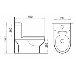 Моноблок детский COMFORTY 2311B (голубой), 2-реж. арматура, горизонтальный выпуск, сиденье полипропи