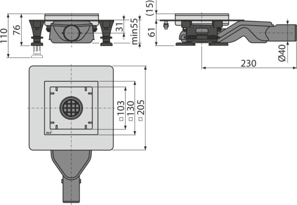 Фото Сливной трап AlcaPlast (APV110)
