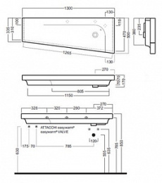 Раковина подвесная Hatria Grandangolo (Y0XT01) белый