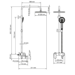 Душевая система WasserKRAFT Elbe 7400 (A17401) черный