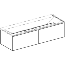 Фото Тумба под раковину Geberit Xeno² 500.347.00.1, 140 см, с подсветкой, цвет белый матовый