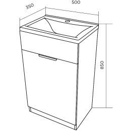Фото 1Marka У99086 Тумба с раковиной Revo 50Н 1д. Бетон темно-серый