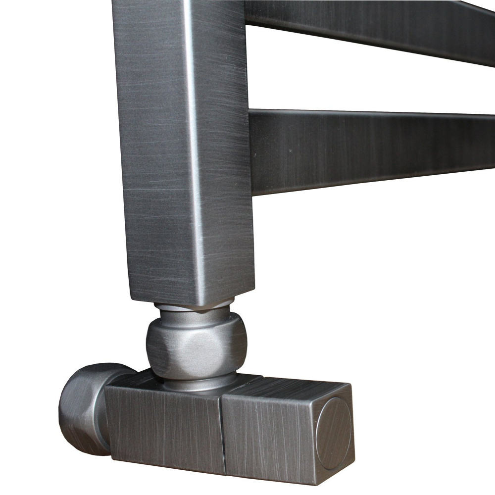 Полотенцесушитель водяной Ника Modern ЛМ 2 белый ral9016 с вентилями ЛМ 6 100/50 Matt Antique Silver