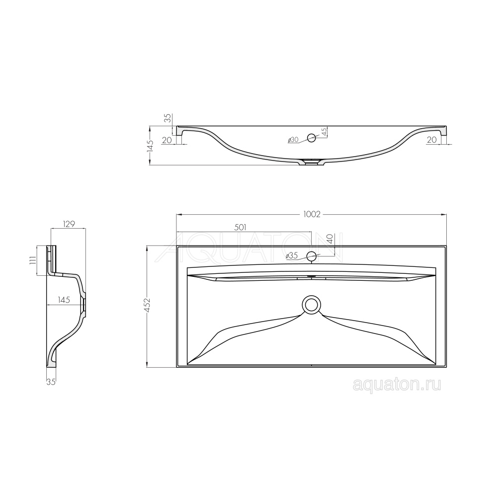 Раковина Aquaton Айрис 100 белая 1A723031AG010