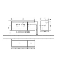 Тумба под раковину A79700NP VILLEROY&BOCH Frame to Frame, 1250 x 525 x 451 мм
