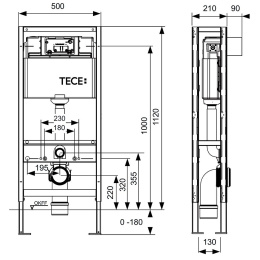 Инсталляция TECE TECEprofil 9300093 с унитазом Vitra Sento 7748B083-0101, крышка микролифт, цвет чер