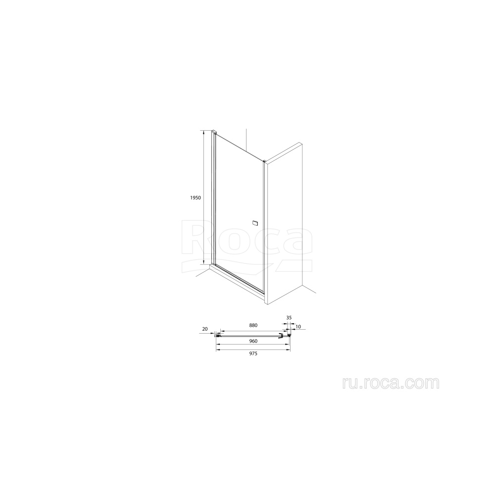 Душевое ограждение Roca Capital (M4710016M) черный