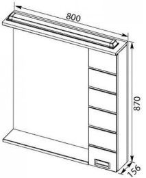 Зеркало-шкаф Aquanet Сити 85 белый, красный
