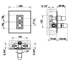 Фото Смеситель для душа Gessi Mimi (31232#031) хром