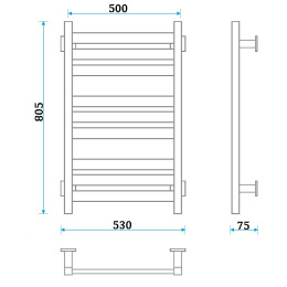 Водяной полотенцесушитель Energy Style w 80x50