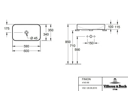 Фото Раковина мебельная 60 см Villeroy&Boch Finion (414361R1)