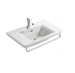 Фото Раковина подвесная Globo Relais (RE070.BI*1+PL070CR) хром, белый