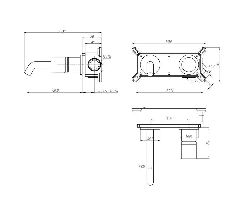 Фото Смеситель для раковин Bronze de Luxe Focus (24686BG) черный