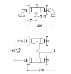 Cristina Exclusive EV18751 Смеситель для ванны