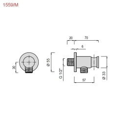 Фото Штуцер для душа с держателем лейки Giulini хром F1559/M