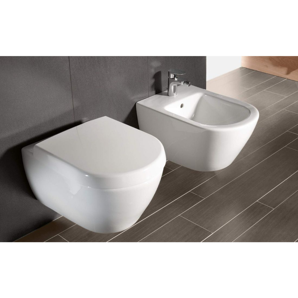 Подвесной унитаз Villeroy&Boch Subway 2.0 5614 R0R2 безободковый, ярко-белый CeramicPlus