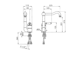 Cмеситель Nicolazzi Cucina 3407CR75 для кухни, хром/El Capitan