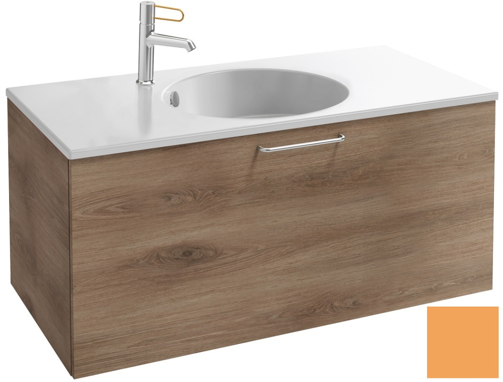 Тумба под раковину Jacob Delafon Odeon Rive Gauche 90 см, EB2513-RX-S48, цвет императорский жёлтый с