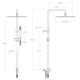 Фото Душевая система без смесителя RamonSoler HYDROTHERAPY T20002RM300 Хром