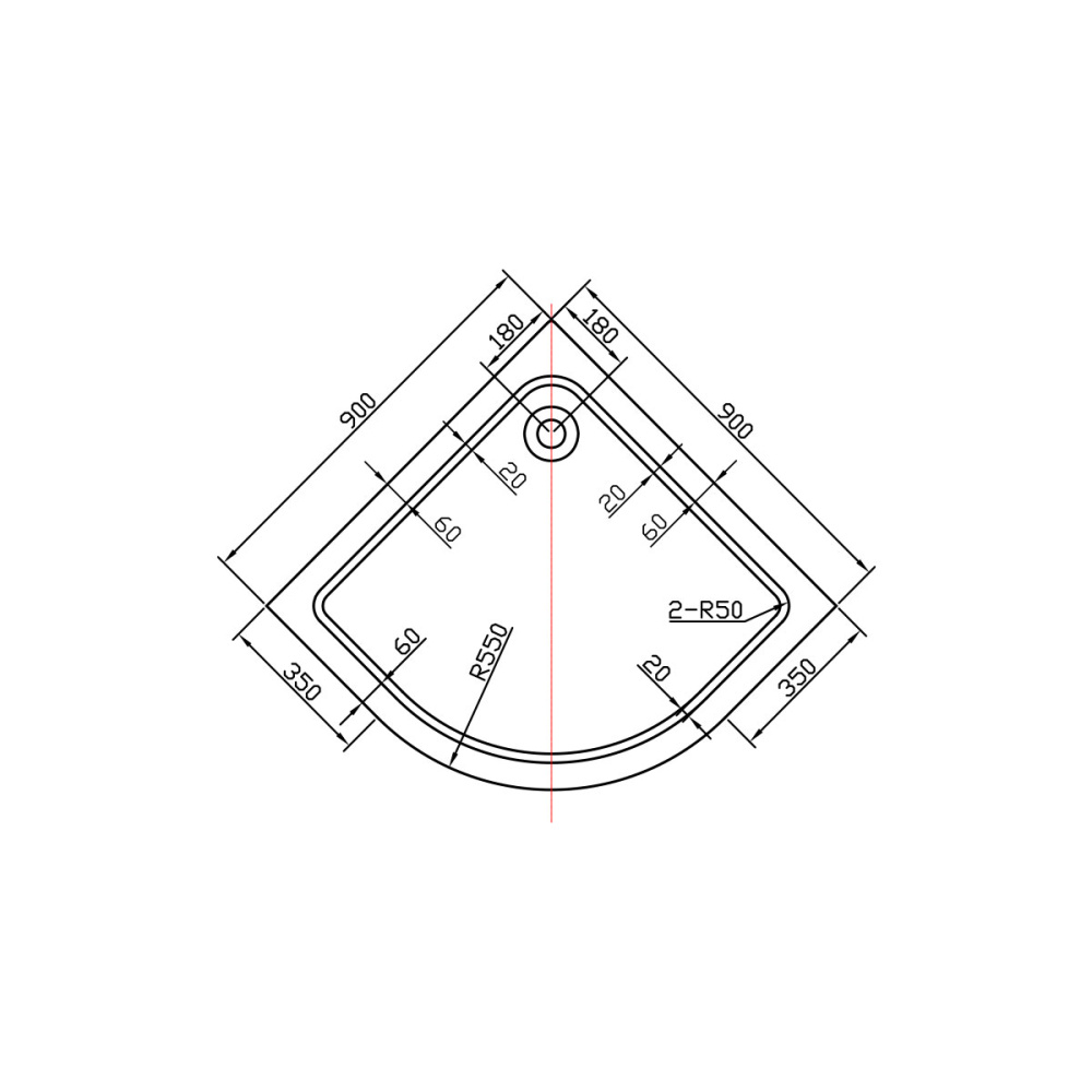 Поддон для душа Vincea (VST-2AQ-9090) белый