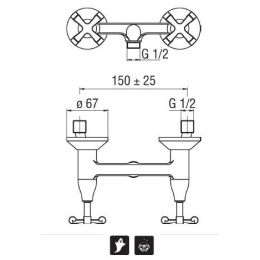 NOBILI Carlos Primero T3 CP230/T3BR Смеситель для душа (бронза)