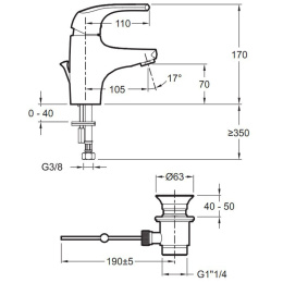 Фото Смеситель Jacob Delafon Nateo E72250 для раковины