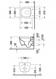 Инсталляция Geberit с безободковым унитазом Duravit ME by Starck 458.125.21.1/45300900A1/0020190000,