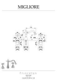 Фото Migliore Princeton 19342 Смеситель для биде, на 3 отв, бронза