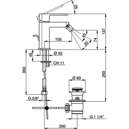 Фото Смеситель для биде Cisal Roadster RR00055021, хром