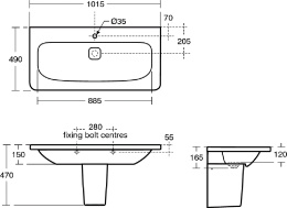 Фото Раковина Ideal Standard Tonic II K086201 100 см