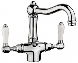 Фото Смеситель Nicolazzi P.M. Blanc 1432CR78 для раковины, ручка белая керамика, хром