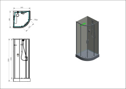 Фото Душевая кабина 80x80x202 Aquanet (00281984) Без гидромассажа, Акрил, Поддон низкий
