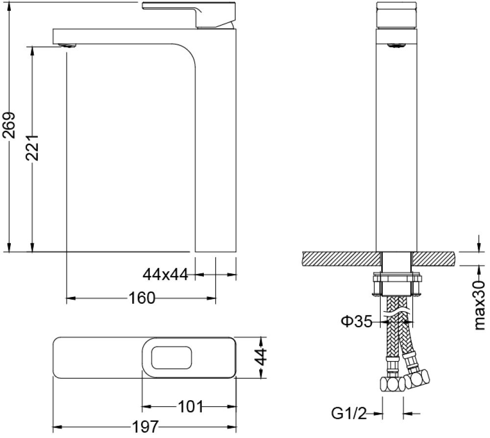 Фото Смеситель для раковины Timo Sahara (2211/00F chrome)