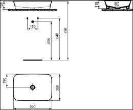 Фото Раковина накладная Ideal Standard Ipalysse E139201 55 см