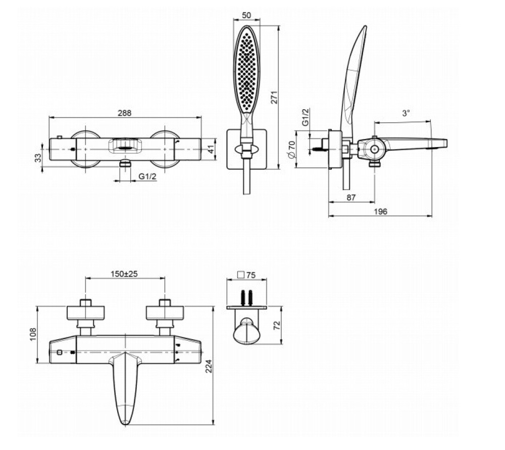 Термостат для ванны F4204CR FIMA Carlo Frattini FIMATHERM