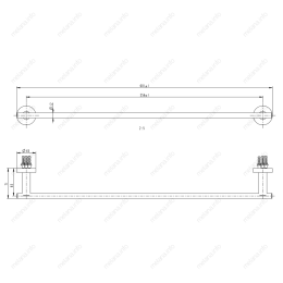 Фото MELANA 861 Штанга для полотенец сатин хром MLN-861001