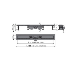 Душевой лоток AlcaPlast Optima (APZ12-950) серый