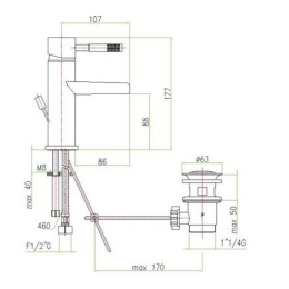Смеситель для раковины Fiore Xenon 44CR5262