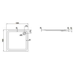 Акриловый поддон для душа Laufen Solutions 100x100