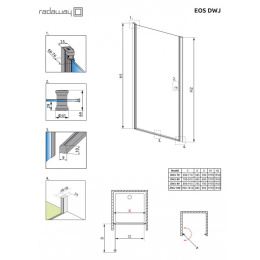 Душевая дверь в нишу Radaway Eos DWJ 100 профиль Хром стекло Интимато 37923-01-12N