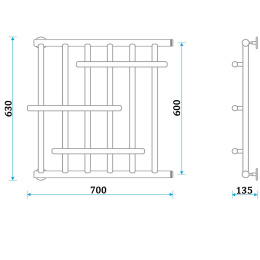 Водяной полотенцесушитель Energy Frame 60x70