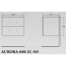 Тумба под раковину BelBagno Aurora AURORA-600-2C-SO-CP подвесная (2 ящ.)
