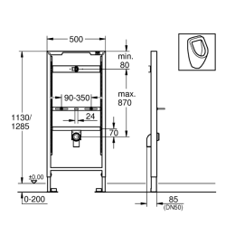 Grohe Rapid SL 38517001 Инсталляция для писсуара, стандартная