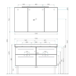 Тумба под раковину Villeroy & Boch 2Day2 125 см (A97900E4)