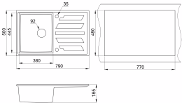 Фото Granula GR-8002 черный Мойка кухонная
