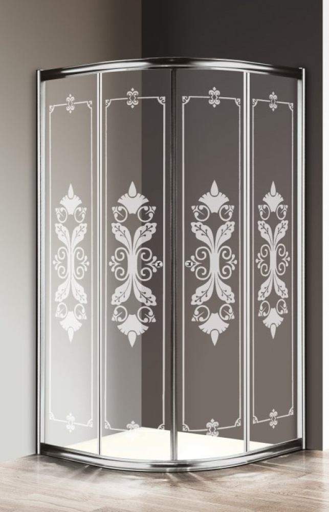 Душевой уголок Cezares GIUBILEO-R-2-90-SCORREVOLE-C-G, 90 х 90 х 195 см, стекло матовое узорчатое