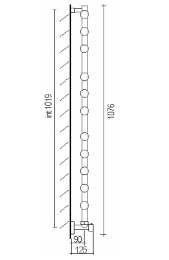 Полотенцесушитель водяной Margaroli Sole 464-11 4644711, высота 107.6 см, ширина 53 см